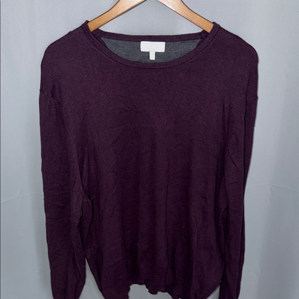 Hickey Freeman 95%Cotton 5%Cashmere blend Casual Whimsigoth Scoop Purple Sweater